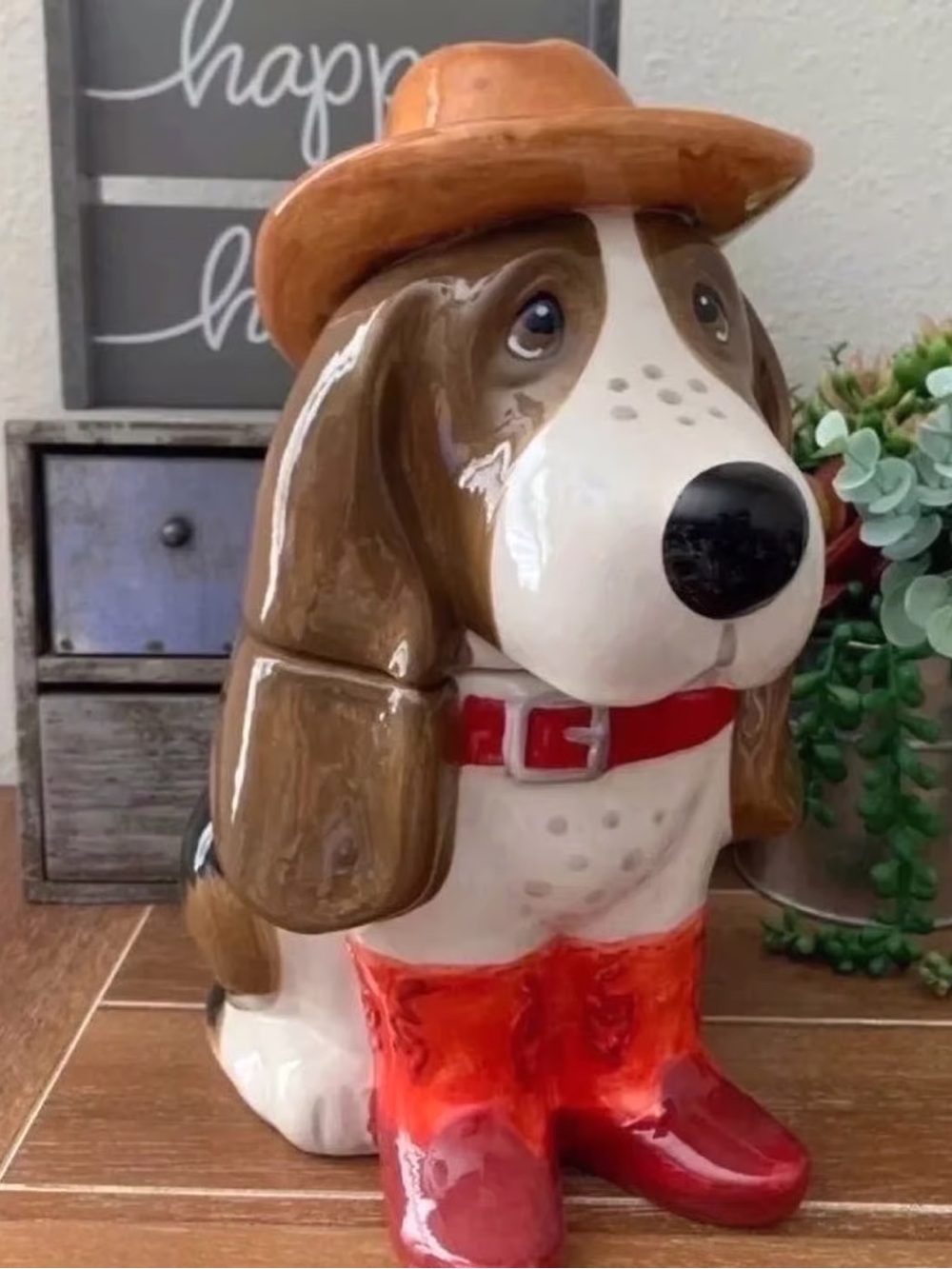 VHTF New Pioneer Woman Charlie Red Boots Cookie Jar